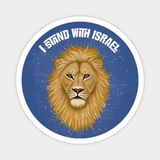 Stand with Israel Lion of Judah . Blue Background Magnet